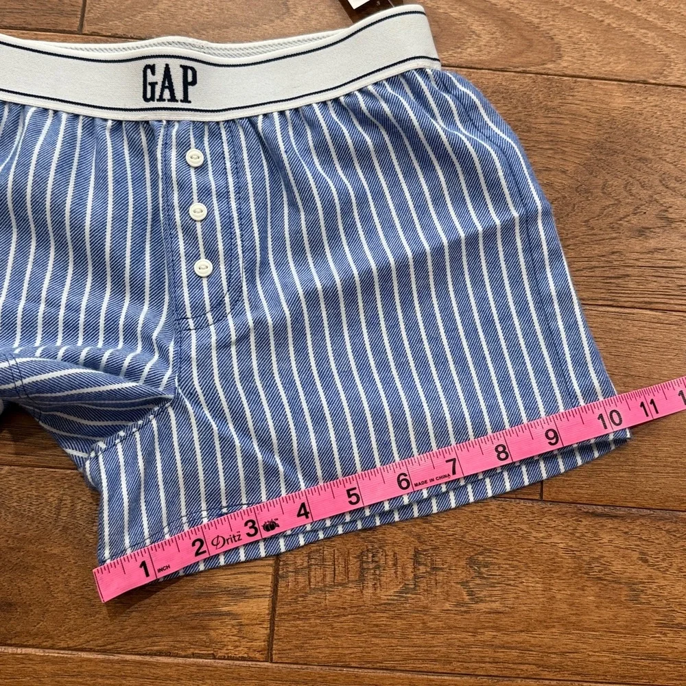 Girls Gap Kids Recycled Flannel PJ Pajama Shorts - Blue Pinstripe - Size 6